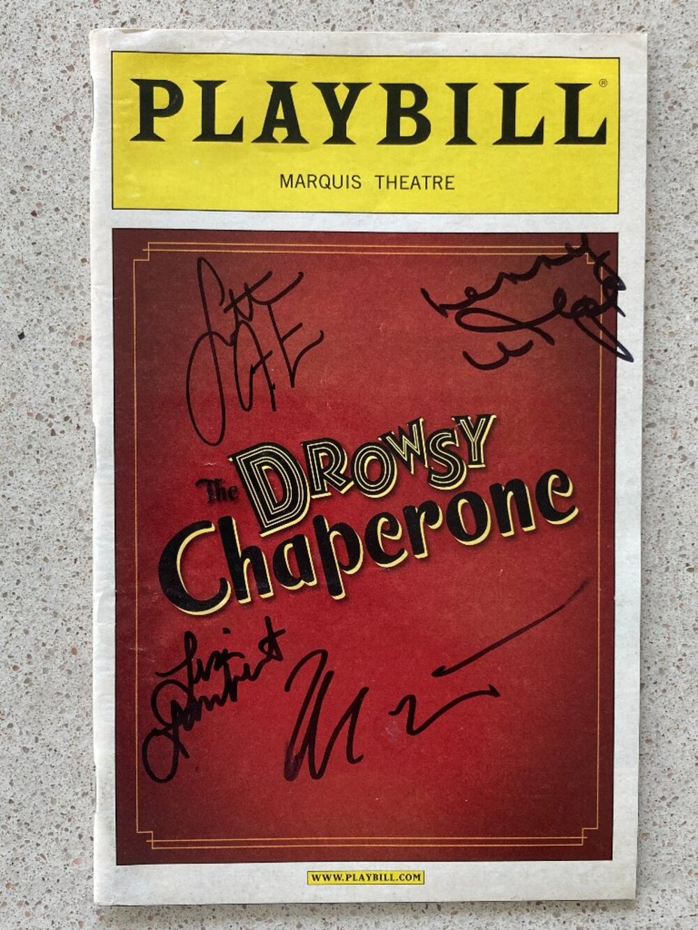 Signed The Drowsy Chaperone Playbill Sutton Foster Bob Martin Lisa Lambert 2006